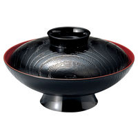 アースモス 煮物椀 [A]5.5寸桐杢小槌椀 黒内朱 (2個入) utw-72023966（直送品）
