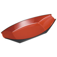 アースモス 船盛り [TA]折舟皿 黒内朱 天黒