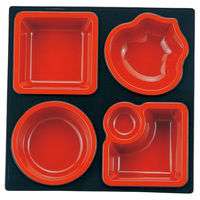 アースモス 松花堂[A]ABS8.5寸松花堂A仕切 黒内朱 (3個入) utw-73011966（直送品）