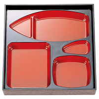 アースモス 松花堂[A]ABS8.5寸松花堂用舟形仕切朱天黒 (3個入) utw-73010966（直送品）