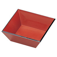 アースモス 松花堂 [A]スクウェア小鉢 朱天黒 (9個入) utw-72910936（直送品）