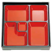 アースモス 松花堂[A]ABS8.5寸松花堂用DX幕の内仕切朱天黒 (4個入) utw-73009966（直送品）