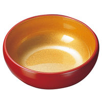 アースモス 松花堂[A]3.8寸丸鉢 朱内金梨地 (5個入) utw-73023966（直送品）