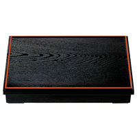 アースモス 松花堂[A]ニュー尺3寸長手木目松花堂 黒天朱（仕切別） (2個入) utw-73111936（直送品）