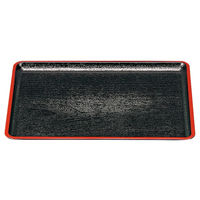 アースモス 盆[A]桐木目会席盆 黒天朱