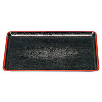 アースモス 盆[A]桐木目会席盆 黒天朱尺1寸 (4個入) utw-73429966（直送品）