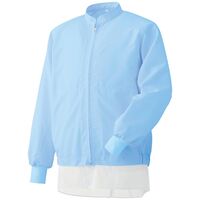 ミドリ安全 食品産業向け作業服 男女共用 長袖ブルゾン F08A037B ブルー Lサイズ 3111196305 1点（直送品）