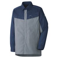 春夏作業服 帯電防止JIS適合 ベルデクセルフレックス シャツ VES2853上 グレー×ネイビー SSサイズ 3121200402 1点（直送品）