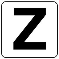 エスコ 100x100mm アルファベット表示ステッカー[Z](1枚) EA983CW-156 1セット(40枚)（直送品）