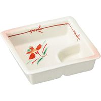 陶里 松花堂 赤絵花紋ピンク吹仕切鉢 (4個入) tri-300518932（直送品）