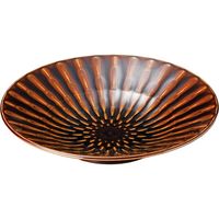 陶里 麺皿 アメ色竹林フォーカス8.0浅鉢 (3個入) tri-300552206（直送品）
