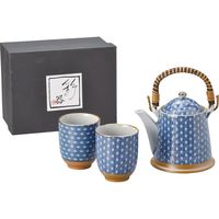 陶里 ポット 色麻葉（青）Ａ型土瓶茶器1：2 (1個入) tri-300787009（直送品）