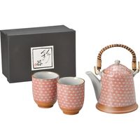陶里 ポット 色麻葉（赤）Ａ型土瓶茶器1：2 (1個入) tri-300787008（直送品）