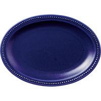 陶里 楕円皿 ネイビーリムドット21オーバル (3個入) tri-300803010（直送品）
