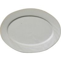 陶里 楕円皿 ワイドリムアイボリー23cmプラター (3個入) tri-300803108（直送品）