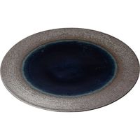 陶里 大皿 炭化ネイビーフラットＬ (1個入) tri-300827806（直送品）