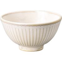 陶里 飯碗 チタンマット白白彫十草飯碗 (8個入) tri-300851246（直送品）