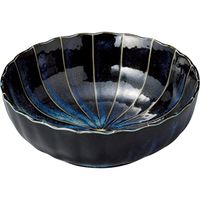 陶里 小鉢 十草 （窯変紺）菊型3.5鉢 (9個入) tri-301638338（直送品）