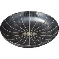 陶里 小皿 十草 （黒マット）菊型4.0皿 (8個入) tri-301638851（直送品）