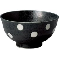 陶里 多用丼 黒結晶ドット5.5多用丼 (5個入) tri-301648518（直送品）