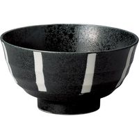 陶里 多用丼 黒結晶ストライプ5.5多用丼 (5個入) tri-301648523（直送品）