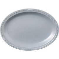 陶里 楕円皿 ドットカラーグレーオーバルプレート 大 (3個入) tri-302503007（直送品）