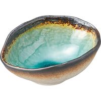 陶里 小鉢 緑彩変形小鉢 (5個入) tri-302713814（直送品）