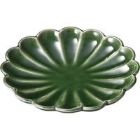 陶里 中皿 練り抹茶菊型5.0丸皿 (3個入) tri-303128611（直送品）