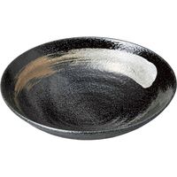 陶里 盛皿 黒結晶白刷毛7.0盛皿 (5個入) tri-303352309（直送品）