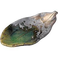 陶里 変形皿 伊賀金彩朴葉長皿 (6個入) tri-303533809（直送品）