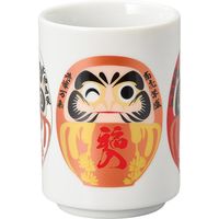 陶里 寿司湯呑 24白寿司湯呑 3色達磨 (6個入) tri-303844531（直送品）