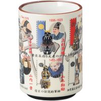 陶里 寿司湯呑 24黄地寿司湯呑 戦国武将 (6個入) tri-303844534（直送品）