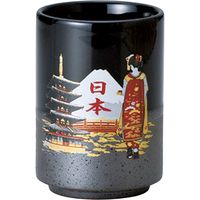 陶里 日本土産 24寿司湯呑伊賀塗分 富士山 五重塔舞妓 (6個入) tri-303886001（直送品）