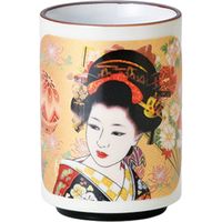 陶里 日本土産 24寿司湯呑黄地 金彩美人 ゴールドバック 手鞠牡丹 (6個入) tri-303886037（直送品）