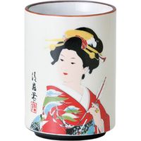 陶里 日本土産 24寿司湯呑黄地 新美人（矢羽根） (6個入) tri-303886043（直送品）