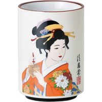 陶里 日本土産 24寿司湯呑黄地 新美人虫かご (6個入) tri-303886047（直送品）
