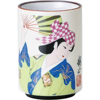 陶里 日本土産 24寿司湯呑黄地 大和美人扇子 (6個入) tri-303886053（直送品）
