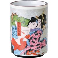 陶里 日本土産 24寿司湯呑黄地 花合戦朝まで (6個入) tri-303886063（直送品）