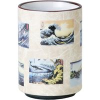 陶里 日本土産 24寿司湯呑黄地 和紙東海道 (6個入) tri-303886064（直送品）