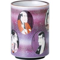 陶里 日本土産 24寿司湯呑黄地 グラデーション写楽 (6個入) tri-303886066（直送品）