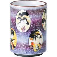 陶里 日本土産 24寿司湯呑黄地 グラデーション歌麿 (6個入) tri-303886067（直送品）