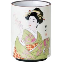陶里 日本土産 24寿司湯呑黄地 芸者桜 (6個入) tri-303886071（直送品）