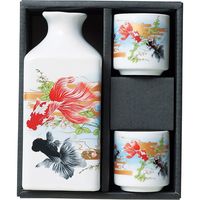 陶里 日本土産 1：2四角酒器セット金魚 (3個入) tri-303886509（直送品）