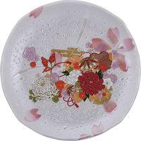 陶里 日本土産 キラキラ桜プレート（1個箱プラスチックスタンド付）花づくし (5個入) tri-303886615（直送品）