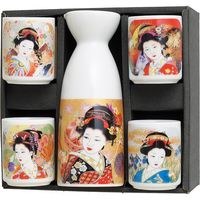 陶里 日本土産 1：4 一合酒器セット 金彩美人ゴールド牡丹 (2個入) tri-303886723（直送品）
