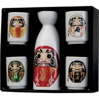 陶里 日本土産 1：4 一合酒器セット 五色達磨 (2個入) tri-303886739（直送品）