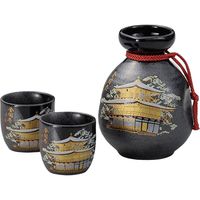 陶里 日本土産 1：2伊賀半掛酒器セット（化粧箱入）金閣寺 冬景色 (3個入) tri-303886807（直送品）