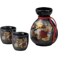 陶里 日本土産 1：2伊賀半掛酒器セット（化粧箱入）甲冑侍 (3個入) tri-303886814（直送品）