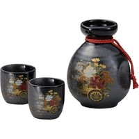 陶里 日本土産 1：2伊賀半掛酒器セット（化粧箱入）花車 (3個入) tri-303886819（直送品）