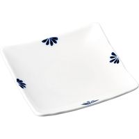 陶里 銘々皿 小花（青）正角銘々皿 (4個入) tri-304534102（直送品）